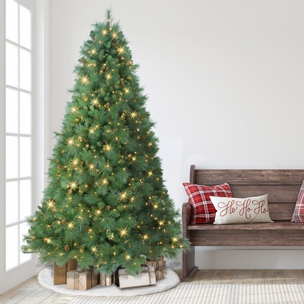 Prelit Medium Traditional Pine Artificial Christmas Tree