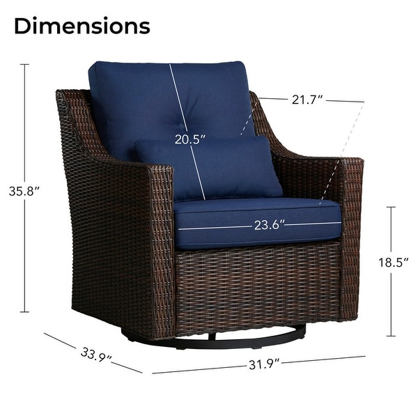 Murphy Outdoor Wicker Patio Furniture Swivel Glider Chair