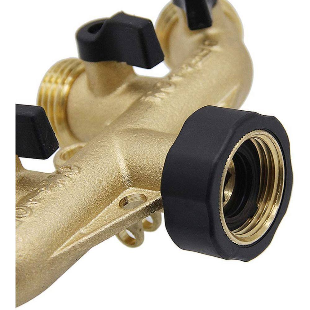 4 Way Heavy Duty Brass Garden Hose Diverter Hose Fitting 34 Hose Fitting Adapter with 4 Valves B083V1TVM3