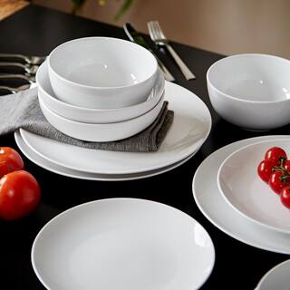 Euro Ceramica White Essential 16-Piece Casual Porcelain Dinnerware Set (Service for 4) WHT-868160