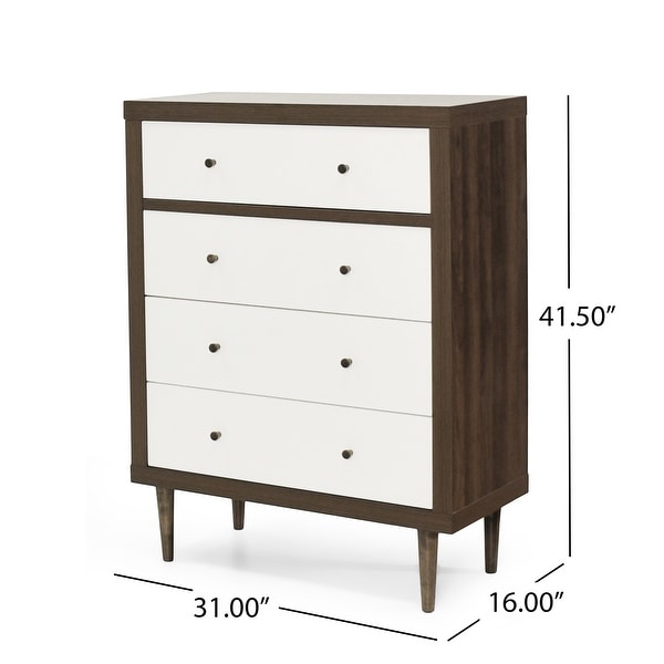 Nystrom 2 Piece Double Dresser and 4 Drawer Dresser Bedroom Set by Christopher Knight Home - - 37827511