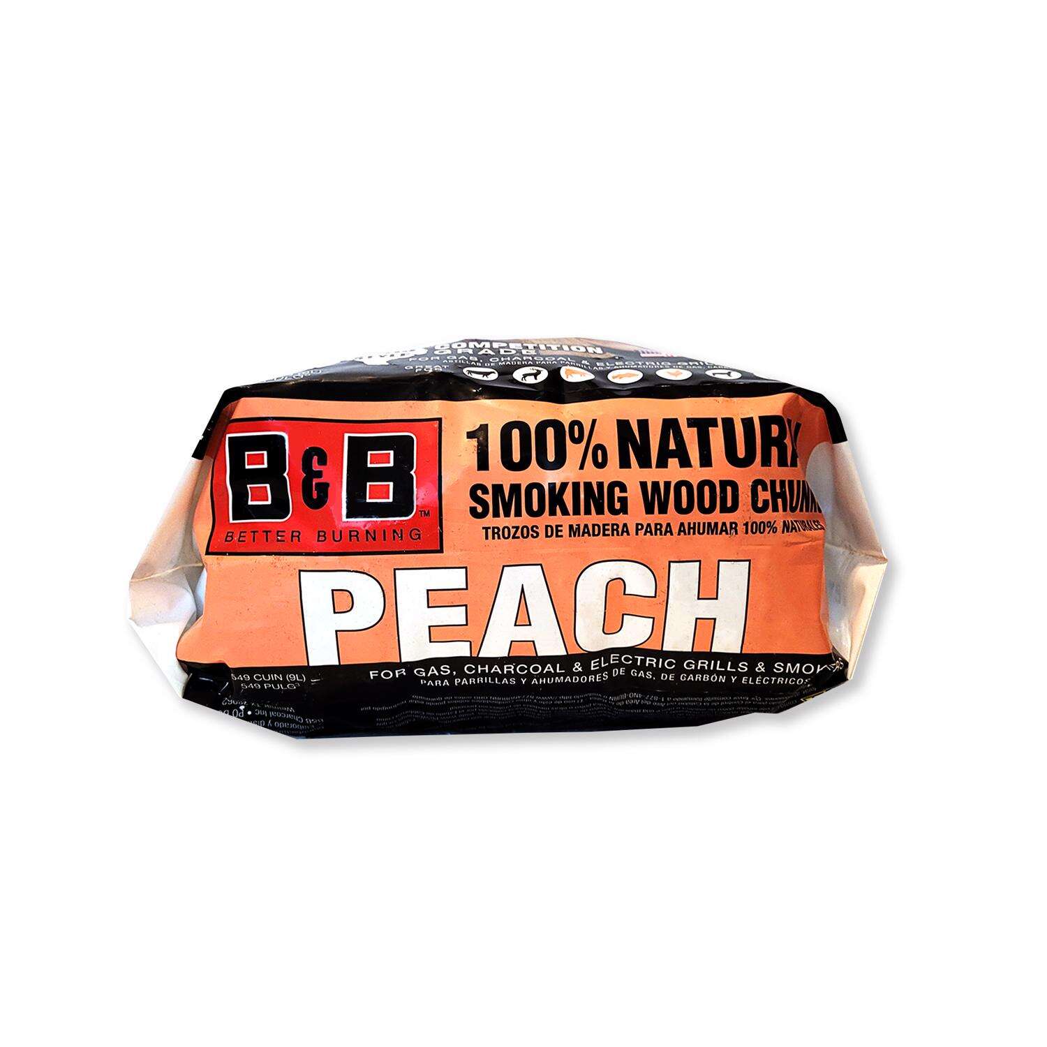 BandB Charcoal All Natural Peach Wood Smoking Chunks 549 cu in