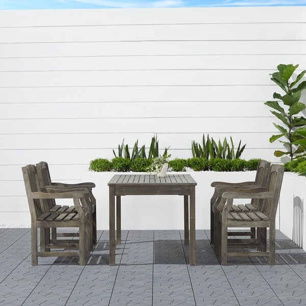 Renaissance Outdoor Rectangular Handscraped Wood Patio Dining Table