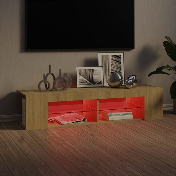 TV Cabinet with LED Lights Sonoma Oak 53.1