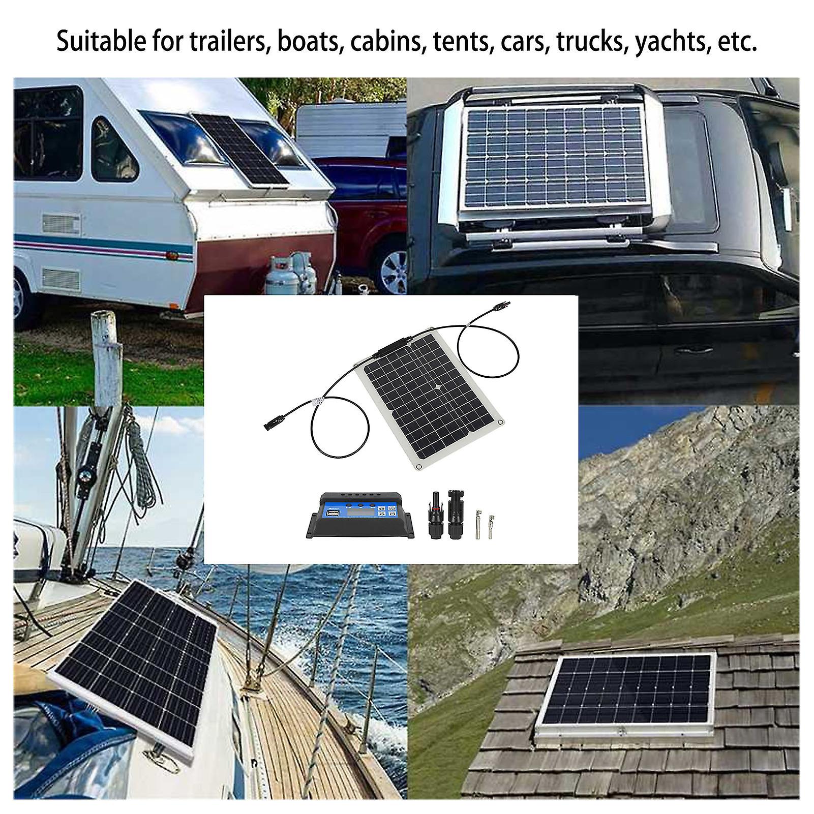 15w 18v Portable Monocrystalline Solar Panel Kit For Car Boat With Waterproof And Durable Material[solar +60a Controller]