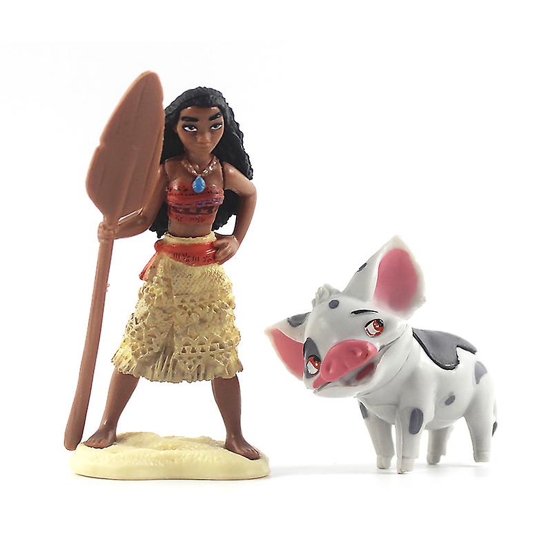 6pcs Princess Moana Mini Figures Set Toy， Moana Doll With Maui Demigod Doll Gift Set For Girls Ages 3 And Up