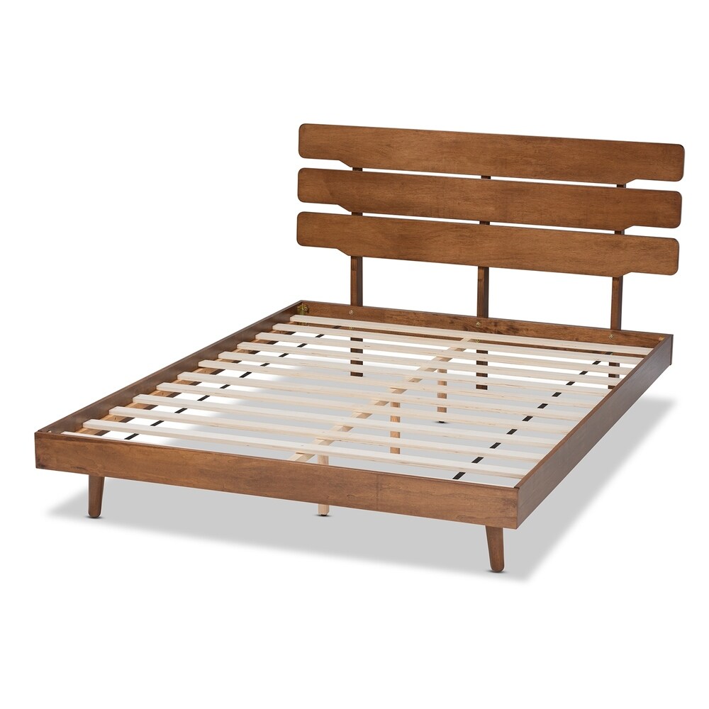 Anzia Mid Century Modern Wood Platform bed