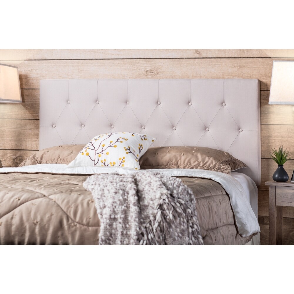 Barn Modern Grey Fabric Upholstered Tufted Headboard by Furniture of America