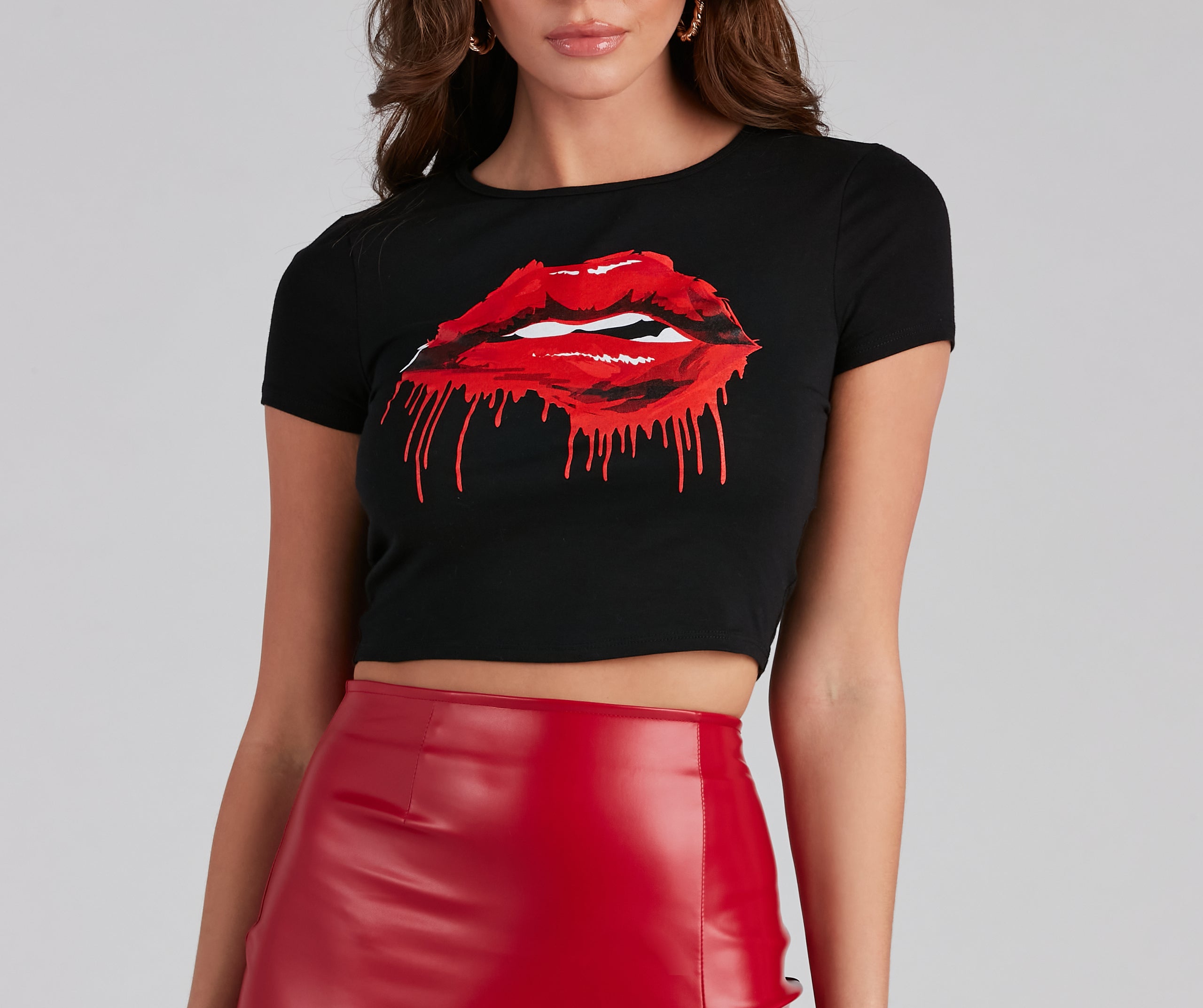 Pucker Up Painted Lips Graphic Tee