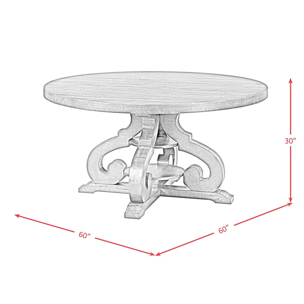 Picket House Furnishings Stanford Round 5PC Dining Set Table   Four Chairs