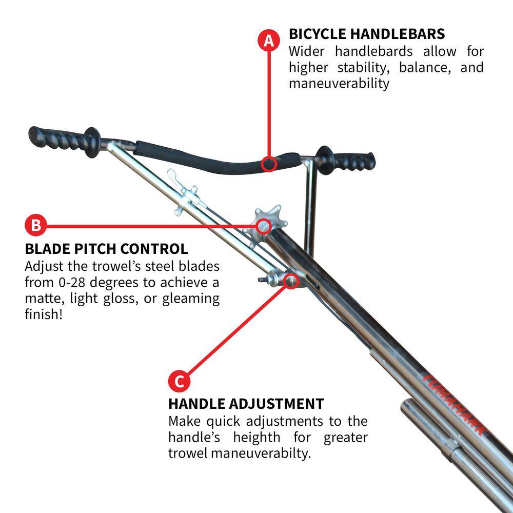 Tomahawk Power TOMAHAWK 36 in. Concrete Finishing Power Trowel 5.5 HP Honda Engine Combo Blades Float Pan Rubber Handle TPT36H