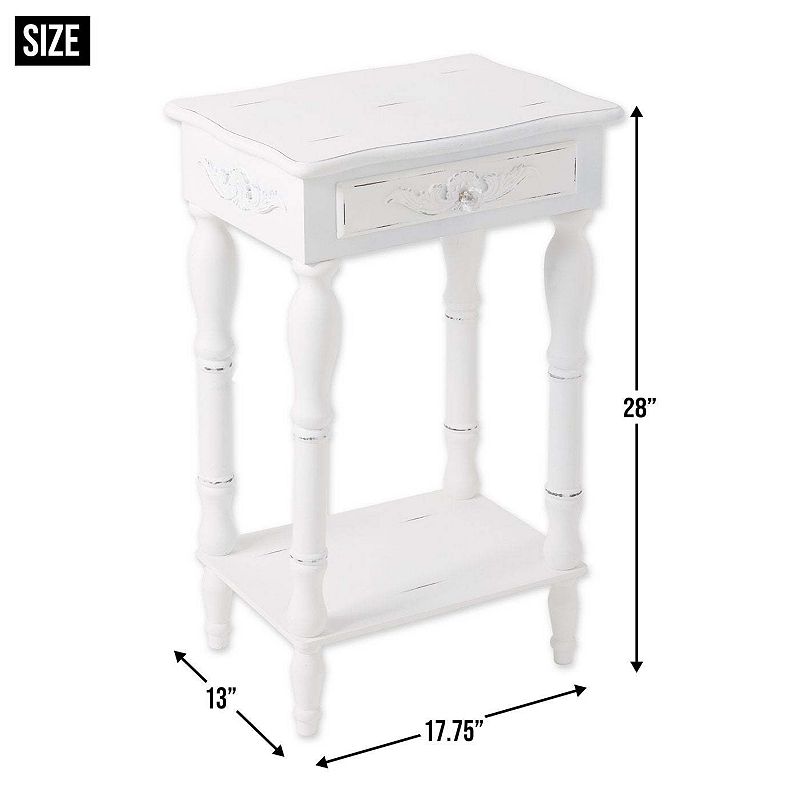 Actifo Carved White Side Table