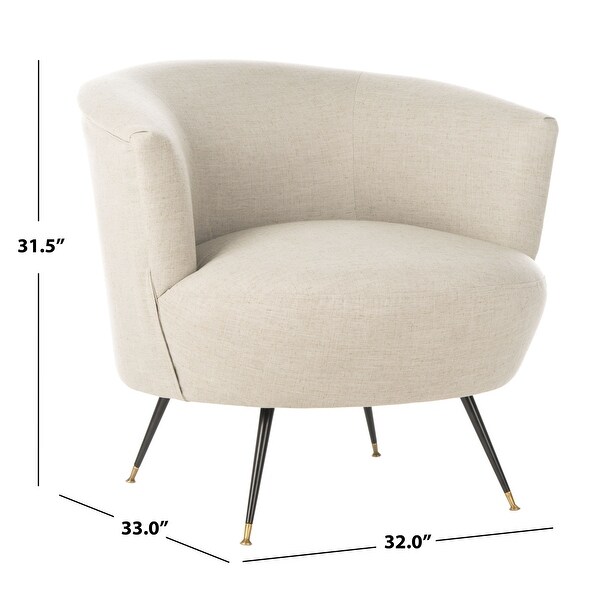 SAFAVIEH Arlette Light Grey Velvet Retro Mid Century Accent Chair - 32