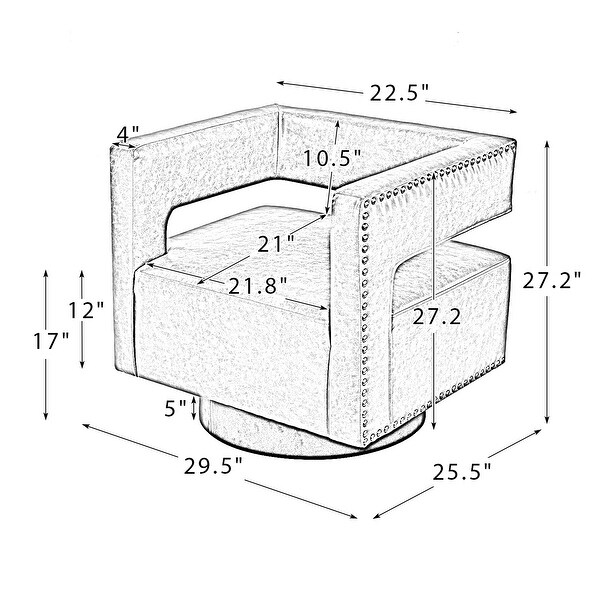 Bortolotti Upholstered Swivel barrel Chair with Nailhead Trim for Living Room Set of 2 by HULALA HOME