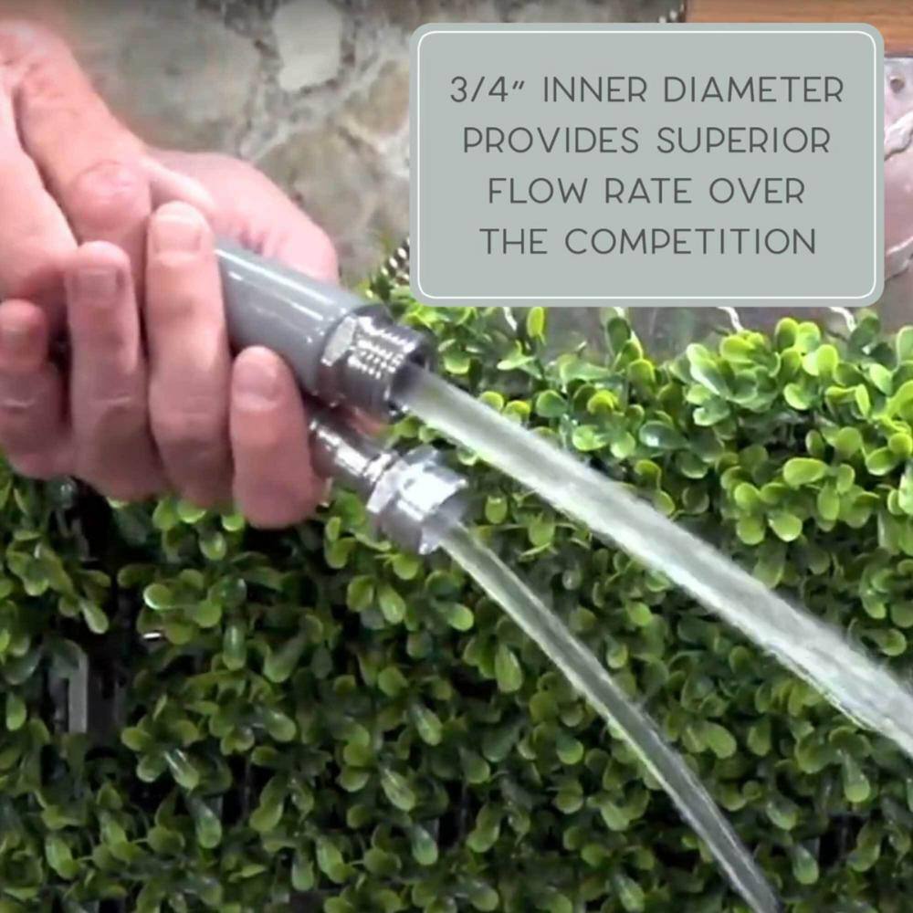 BERNINI FOUNTAINS Pro 58 in Dia x 50 ft. Length Heavy Duty Kink Free Metal Hose - Grey LG3943GY