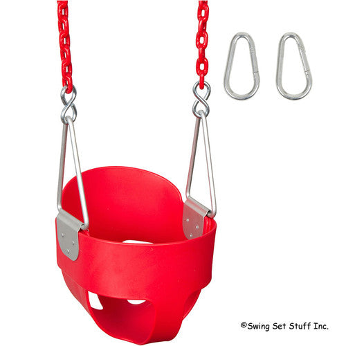 Swing Set Stuff Inc. Highback Full Bucket with 8.5 Ft. Coated Chains (Green)