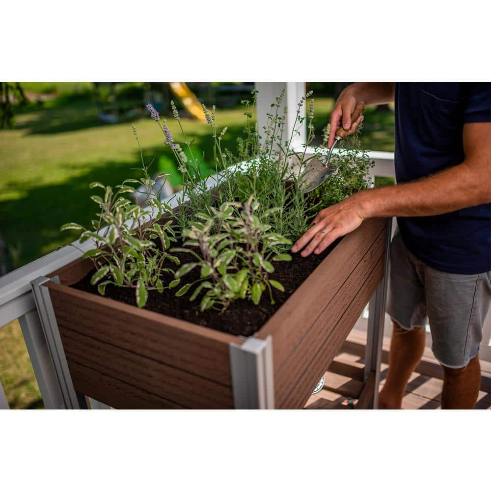 VITA Urbana 35 in. x 22 in. x 34 in. Espresso Brown Vinyl Herb Farm VT17518