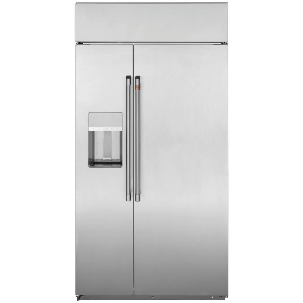 Cafe 28.7 cu. ft. Built-In Smart Side by Side Refrigerator in Stainless Steel CSB48YP2RS1