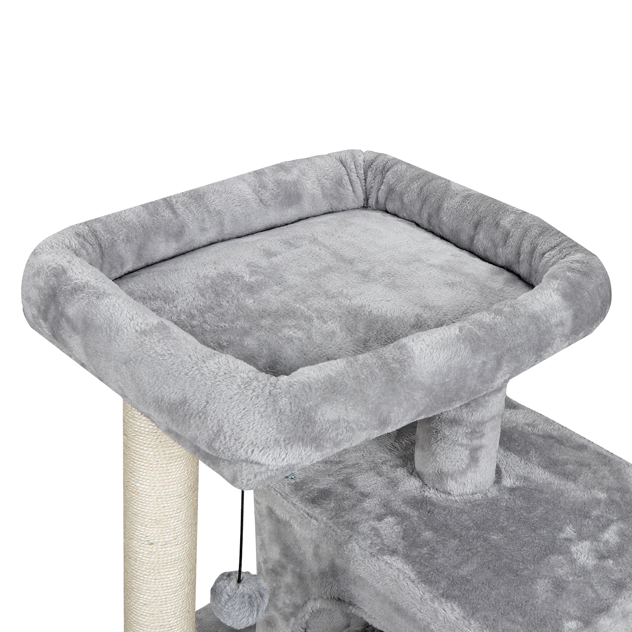 ZENY 34-in Cat Tree and Condo Scratching Post Tower Play House， Gray