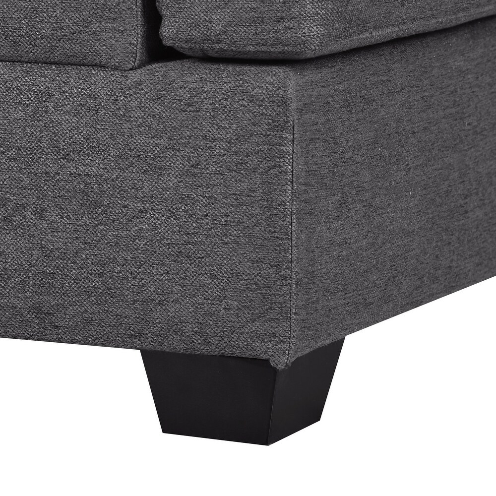 Breathable Fabric U Shape Sectional Sofa with Wide Chaise Lounge