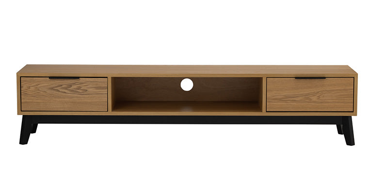 MALTON Entertainment TV Unit 180cm - Natural & Black