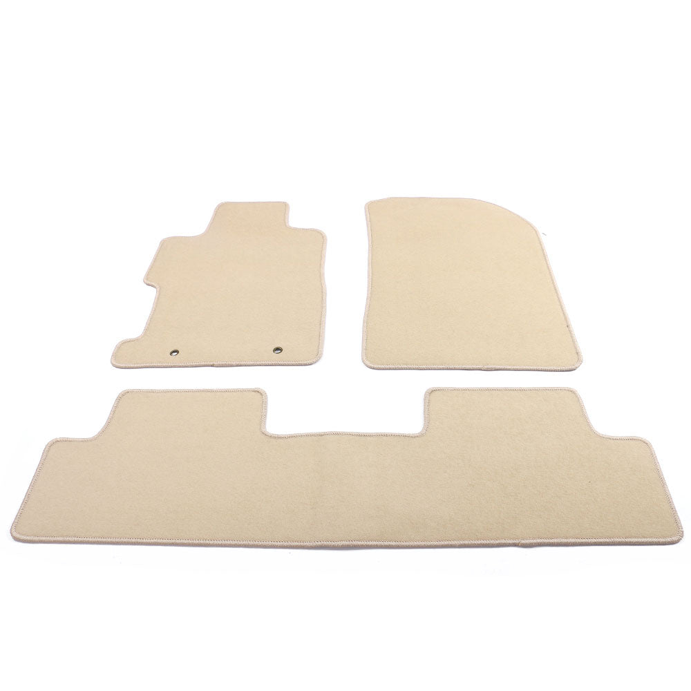 Ikon Motorsports Compatible with 06-11 Honda Civic OE Factory Style Beige Nylon Carpet Car Floor Mats Front Rear 3pcs 2006 2007 2008 2009 2010 2011