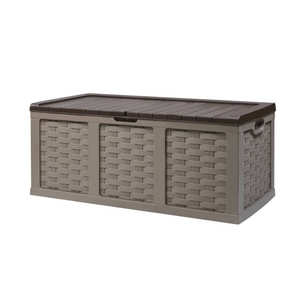 Starplast 153 Gallon Plastic Deck Box Mocha Brown