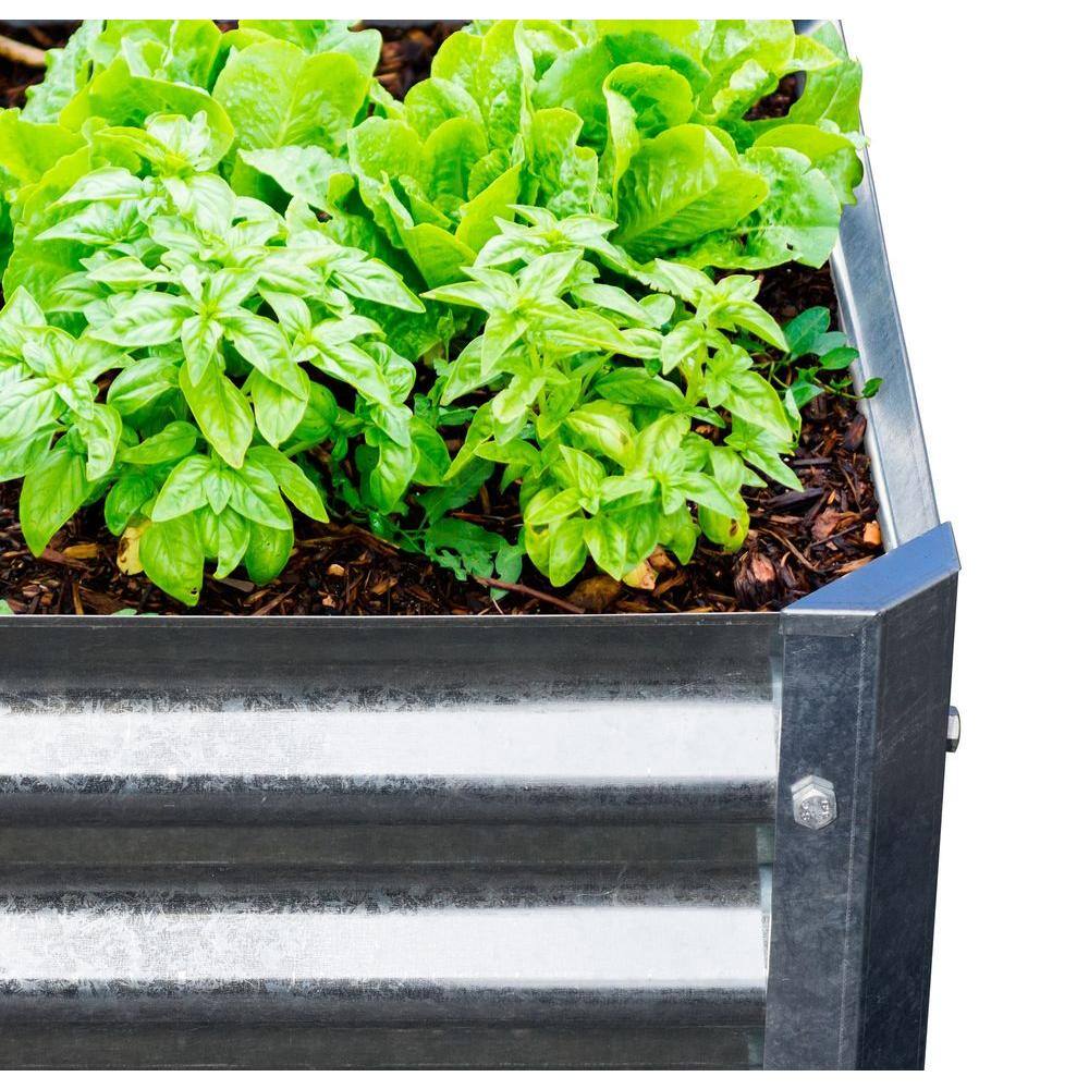 EarthMark Alto Series 22 in. x 22 in. x 17 in. Square Galvanized Metal Planter MGB-H041