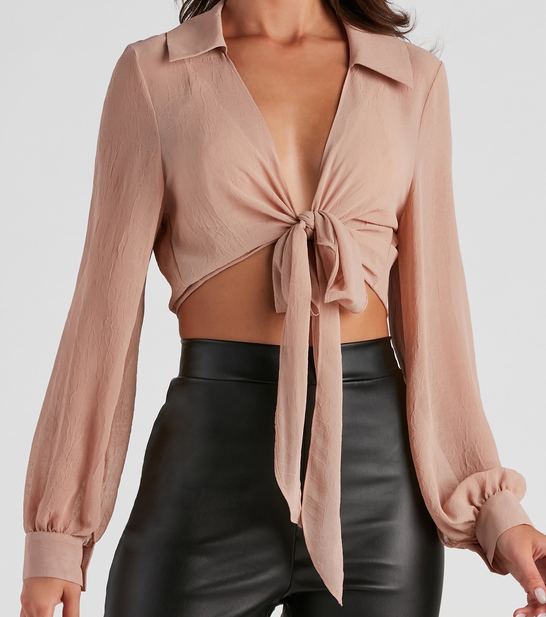 Chic Style Moves Tie-Front Top