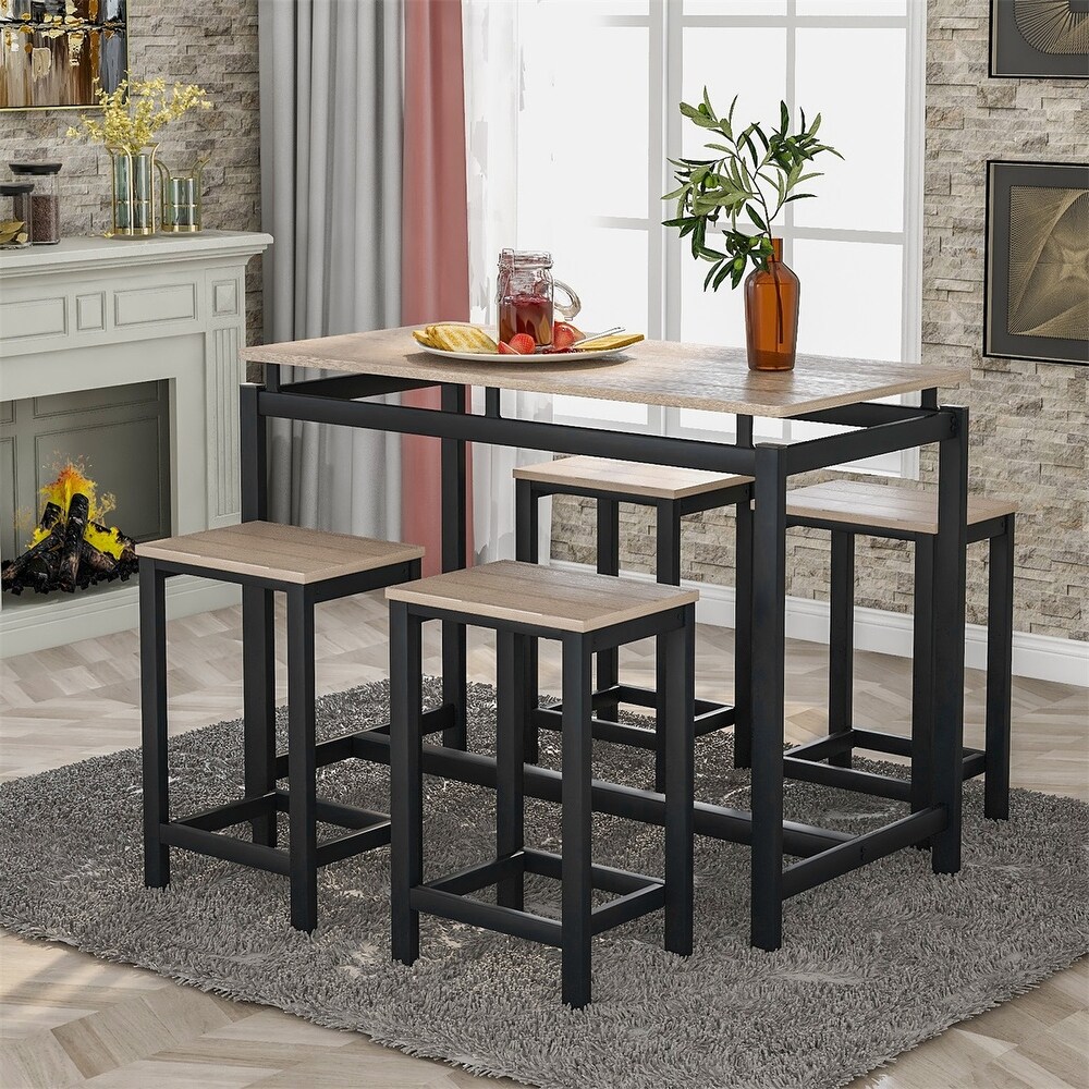 Merax Kitchen Counter Height 5 piece Modern Dining Set