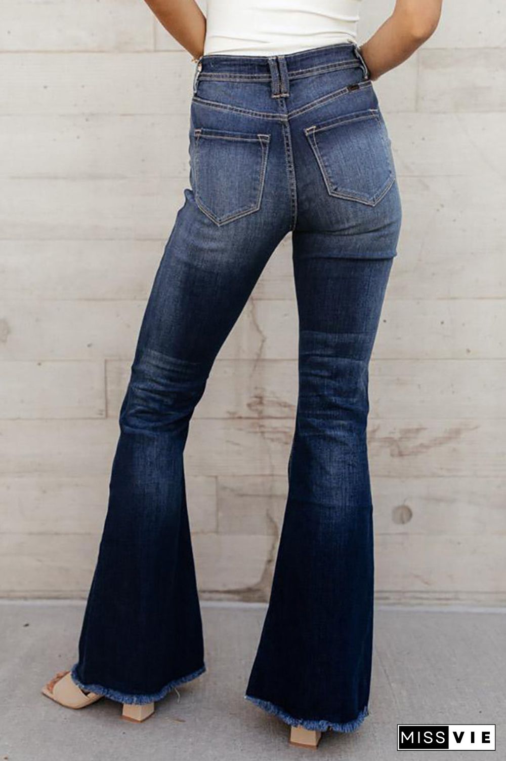 Casual Street Solid Color Straight Denim Jeans