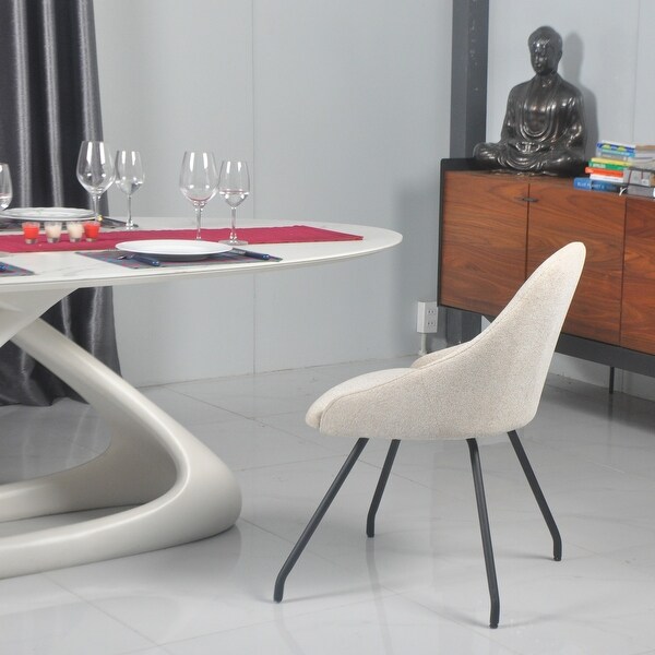 Ice Harmony Upholstery Dining Chair with Round Legs (Set of 2) - 22