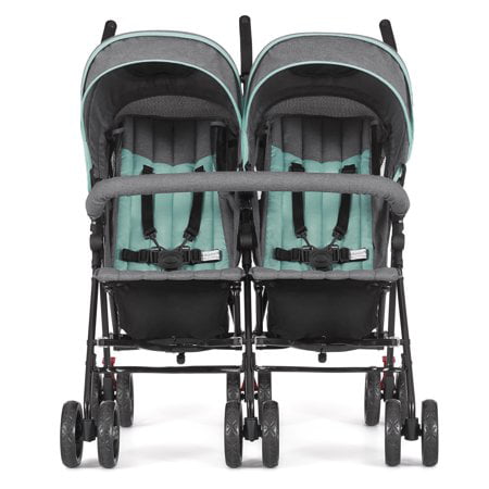 Dream On Me Volgo Twin Umbrella Stroller, Mint and Dark Grey