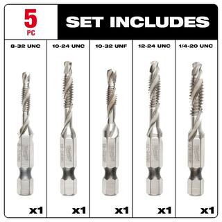 MW SHOCKWAVE SAE Steel Drill Tap Set (5-Piece) 48-89-4874