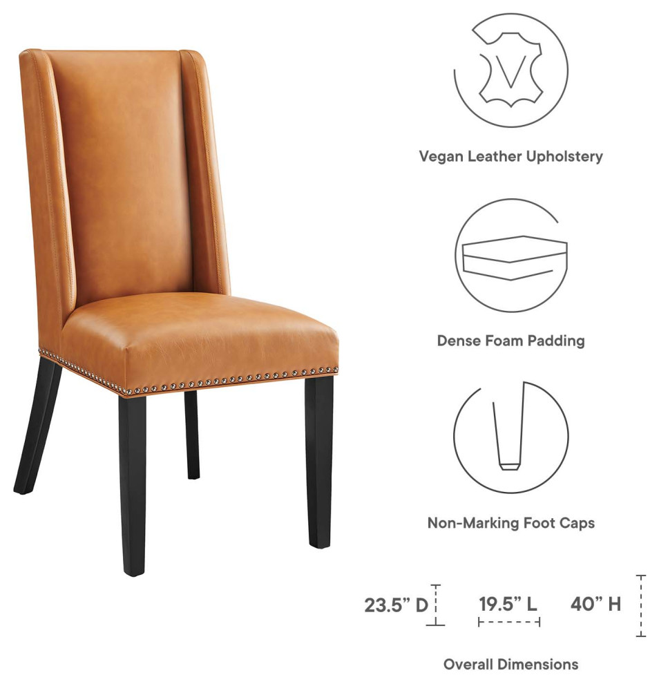 Baron Parsons Faux Leather Dining Side Chair   Contemporary   Dining Chairs   by Modway  Houzz