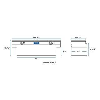 UWS 59.875 in. Silver Aluminum Full Size Crossbed Truck Tool Box TBC-60-N