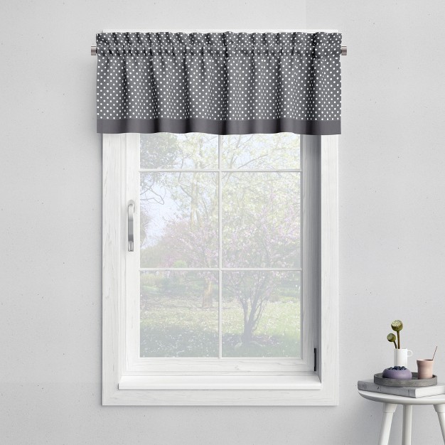 Bacati Pin Dots Gray Window Valance