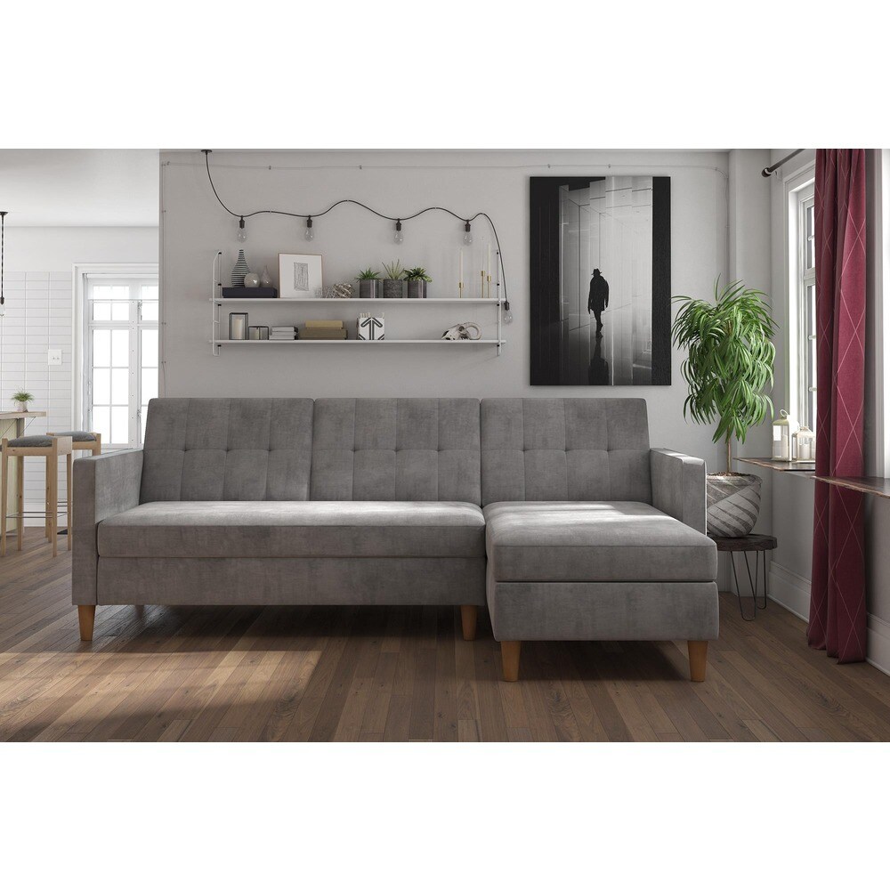 DHP Hartford Chenille Storage Sectional Futon