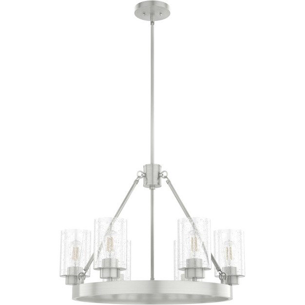 6 light Hartland Chandelier Brushed Nickel Hunter Fan