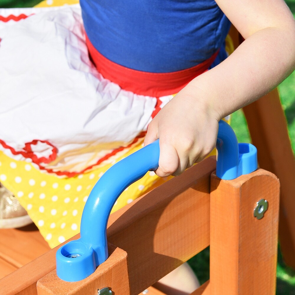 Outdoor Backyard Playground Climb Swing Set with Slide for Kids