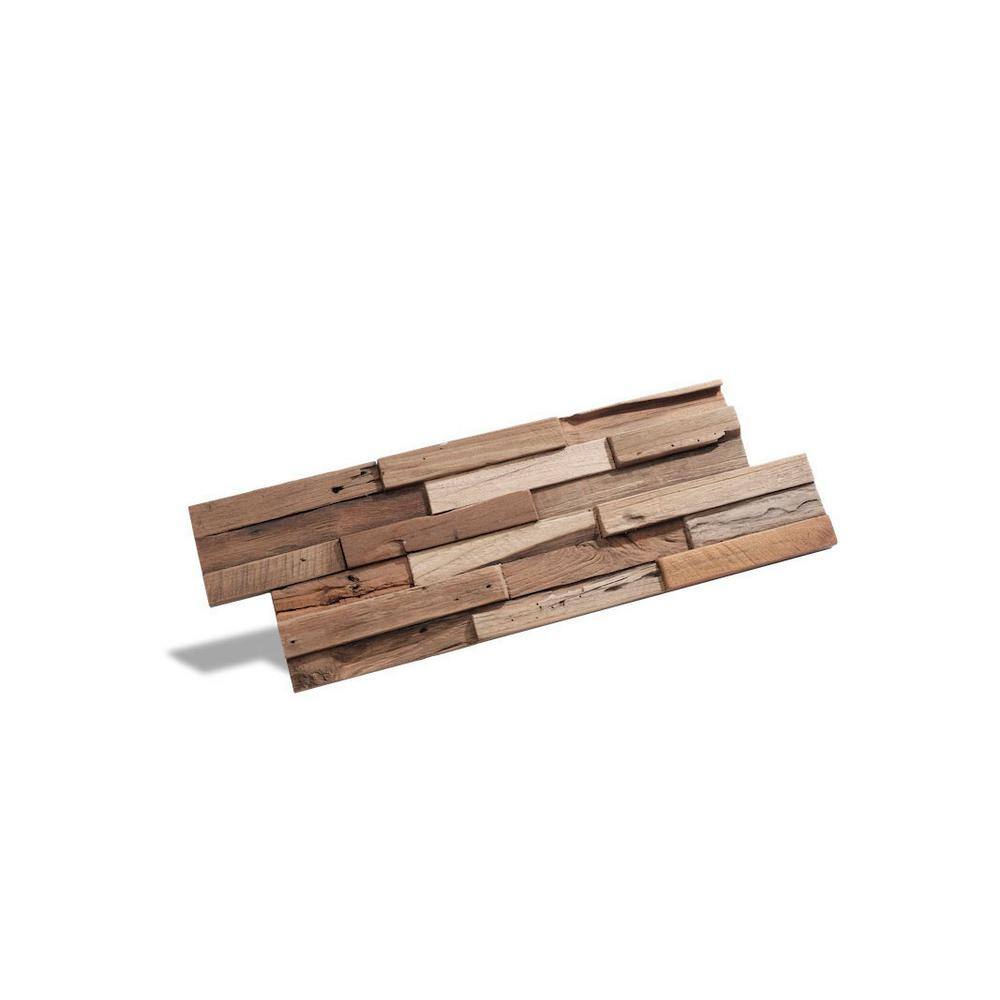 WALL!SUPPLY 0.79 in. x 7.09 in. x 19.49 in UltraWood Teak Colorado Jointless Z-shape Interlocking (10-Pack) 22760110