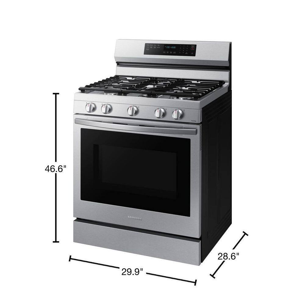  6 cu. ft. Smart Wi-Fi Enabled Convection Gas Range with No Preheat AirFry in Stainless Steel NX60A6711SS