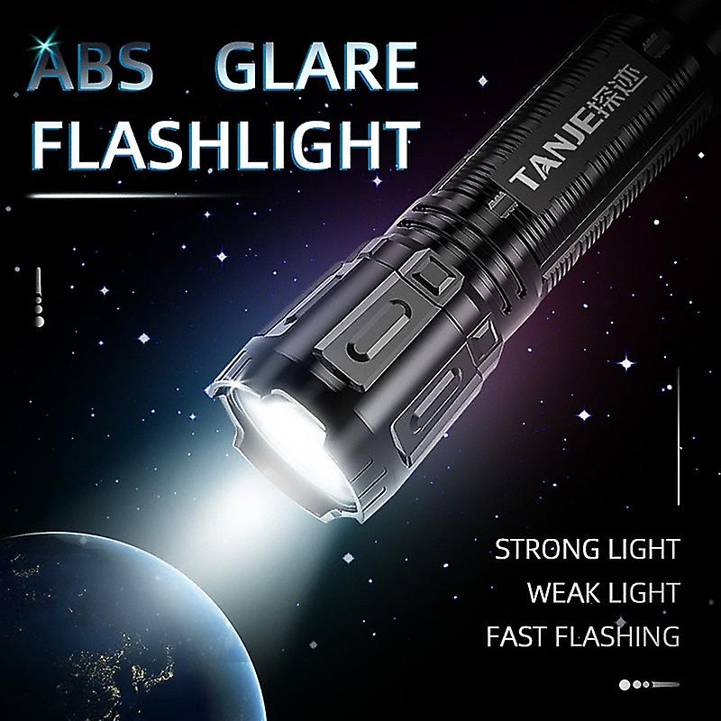 Usb Rechargeable Portable Flashlight Abs Super Bright Mini Waterproof Flashlight， Suitable For Outdoor Camping， Hiking And Cycling