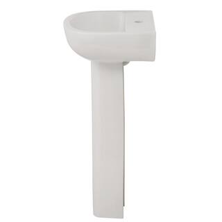 Barclay Products Compact 450 18 in. Pedestal Combo Bathroom Sink with 1 Faucet Hole in White 3-531WH