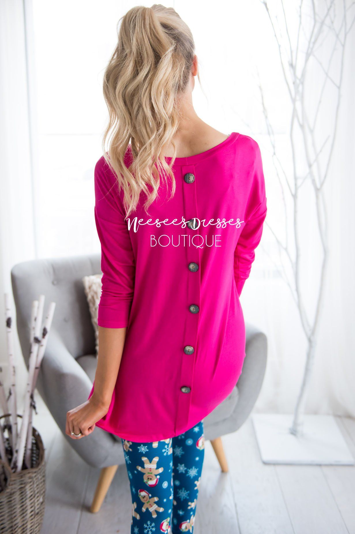 Button Back Pocket Tunic