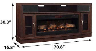 ClassicFlame Deerfield Cabinet Antique Brown Cherry & 42" Linear Firebox