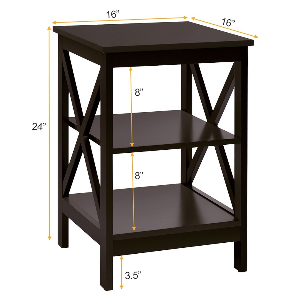 Copper Grove Nurota 3 tier X cross End Tables (Set of 2)