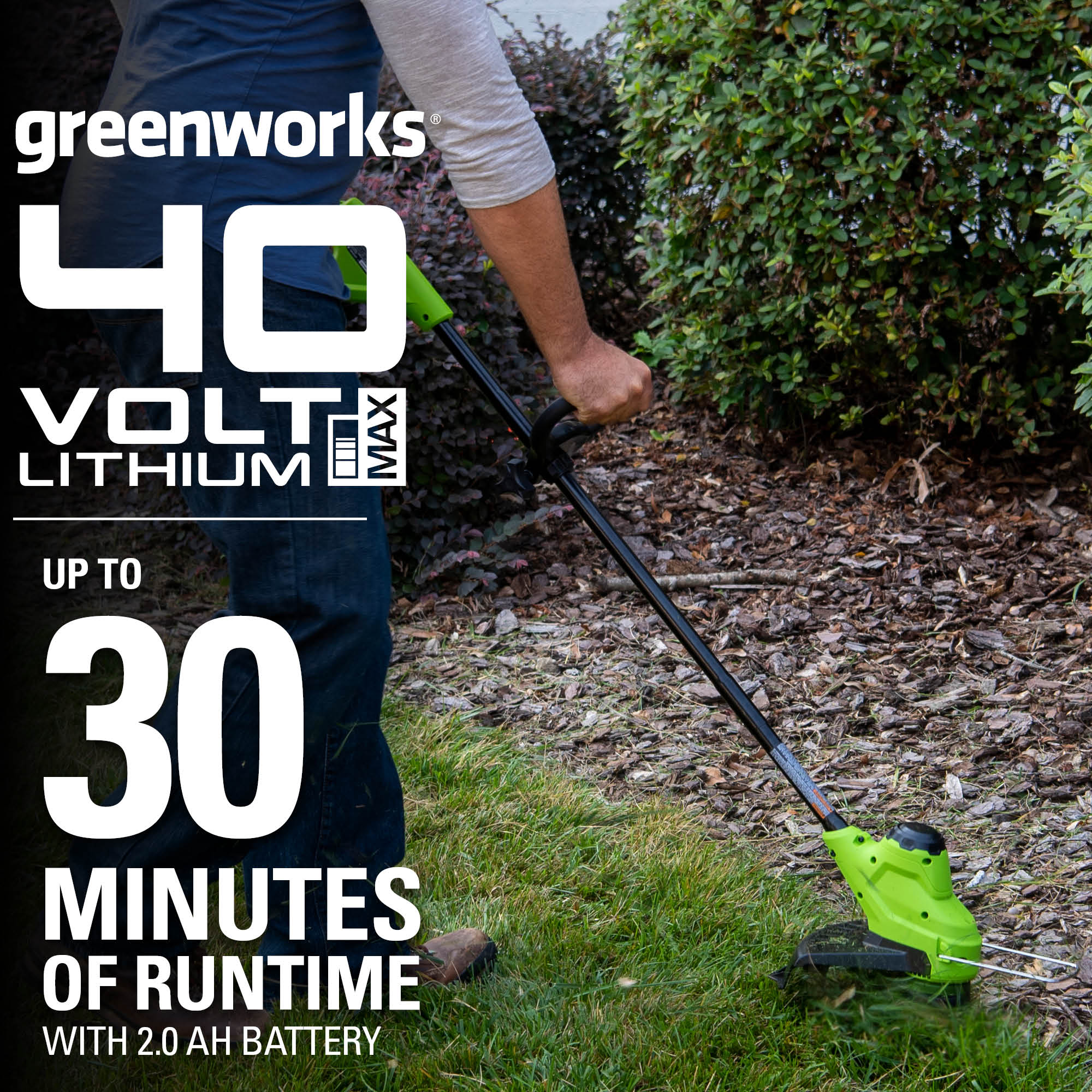 40V 14'' Lawn Mower， Axial Blower，  12'' String Trimmer Kit | Greenworks Tools