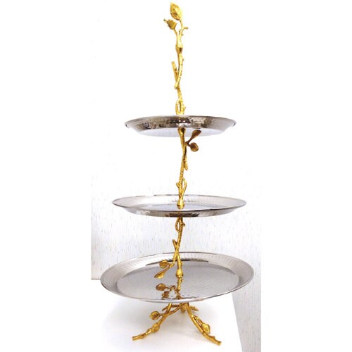 Heim Concept Gilt Leaf 3 tier Tray