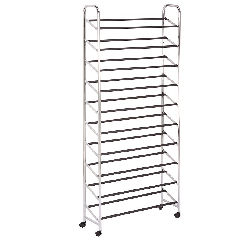 30-Pair Chrome Rolling Shoe Tower